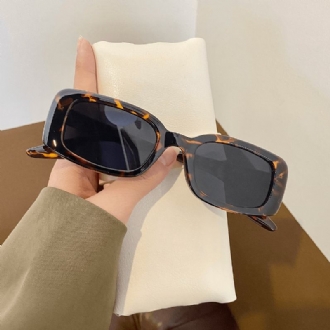 Konkav Form Anti-ultraviolett Retro Small Box Leopard Med Tryck Solglasögon