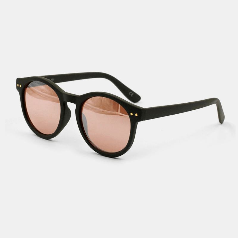 Kvinnor Casual Brief Hel Ram Rund Form Uv-skydd Solglasögon