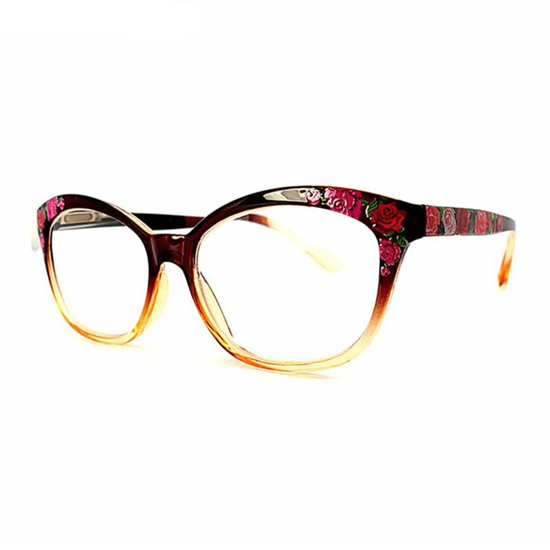 Kvinnor Ultra Light Resin Katt Eye Läsglasögon