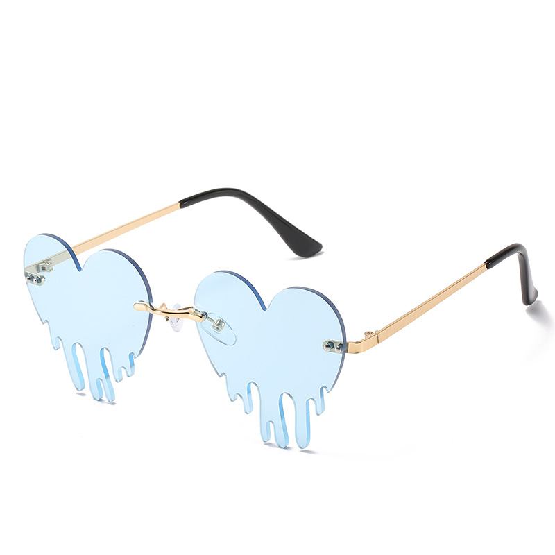 Kvinnors Personlighet Rimless Love Tears Solglasögon