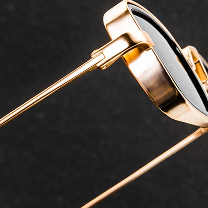 Män Retro Tjock Kant Metallram Trend Solglasögon Körning Utomhus Solglasögon