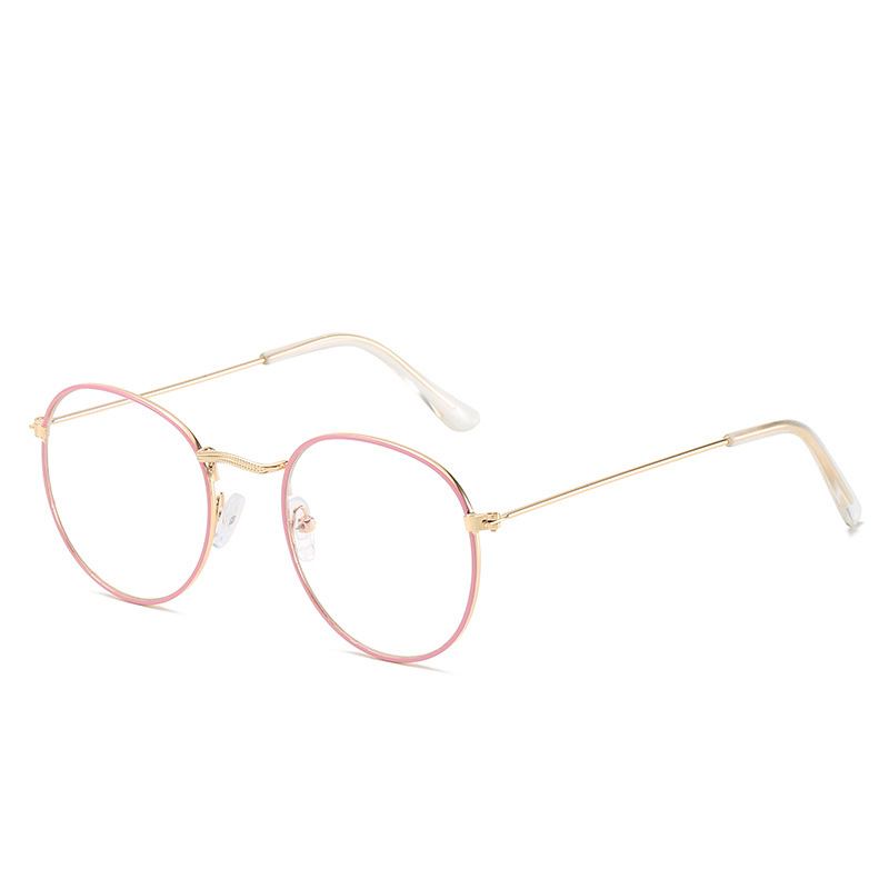 Metallram Glasögon För Kvinnor Vintage Anti Blå Blockerande Optiska Glasögon Metall Vanligt Glasögon Oculos Lyx Gafas Lunette