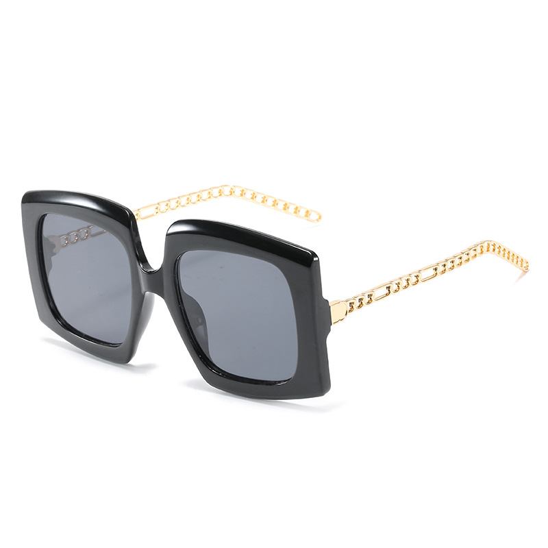 Mode Kvinnors Metallkedja Cat-eye Square-frame Solglasögon