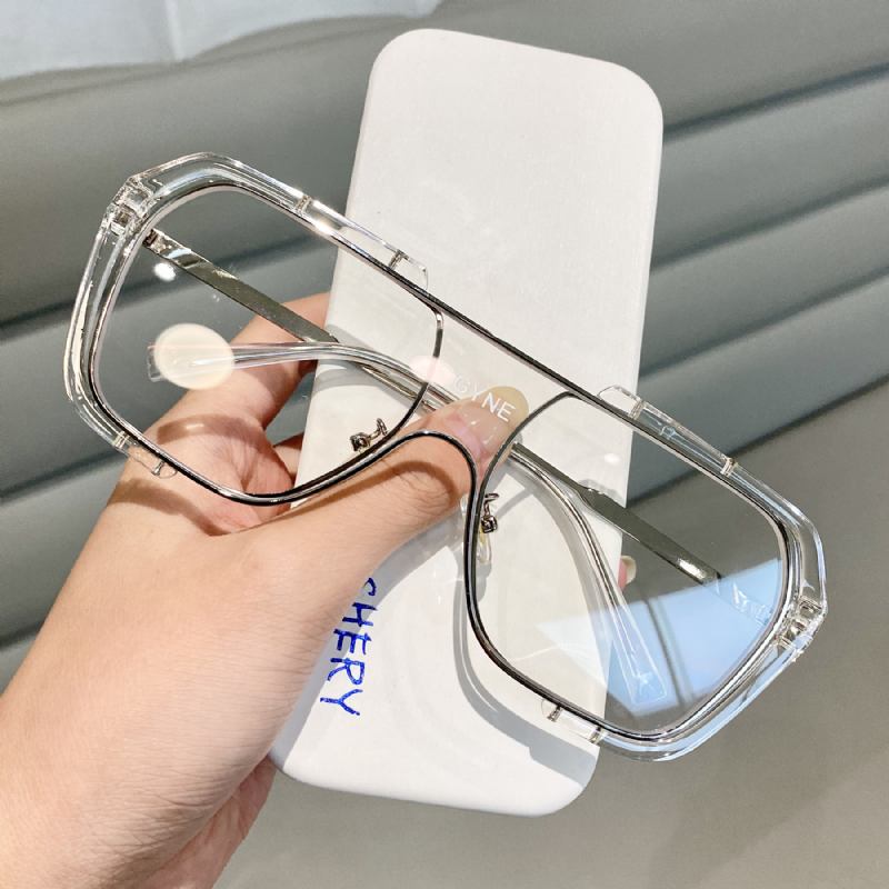 One-piece Big Frame Square Solglasögon Gula Kvinnliga Solglasögon För Män Som Kör Uv-skydd