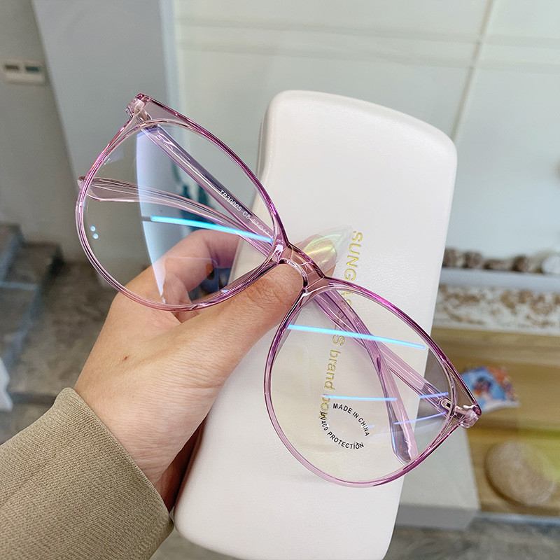 Runda Ansikte Anti-blått Ljus Vanligt Ansikte Kan Matchas Med Nearsighted Net Red Eye Frame