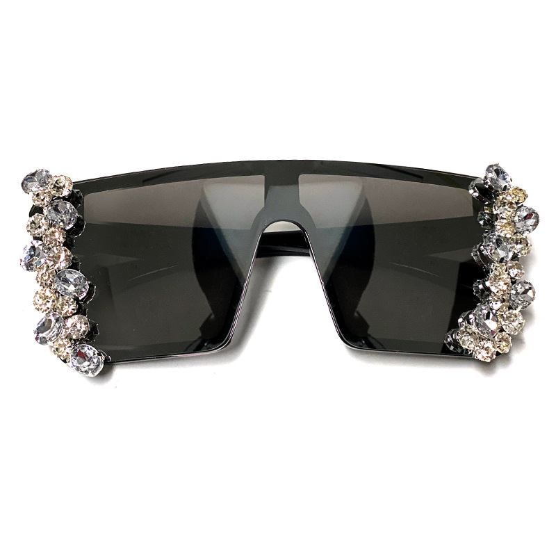 Stor Fyrkantig Ram Diamond Chain Diamond Solglasögon