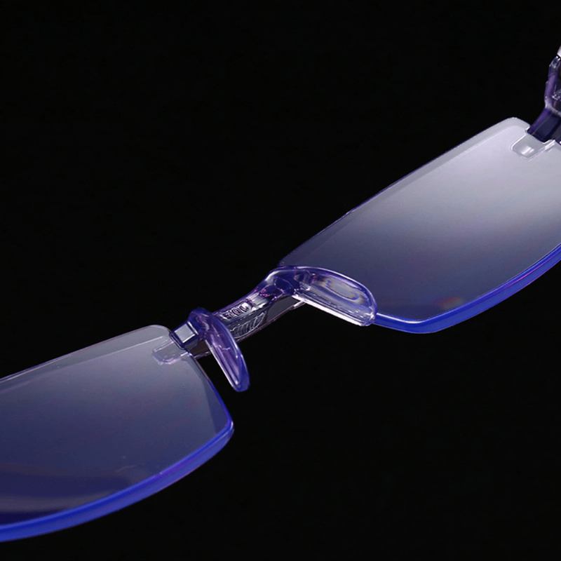 Unisex Anti-blue Light Ramlös Hd Diamond Trimming Bi-light Dual-use Läsglasögon Presbyopiska Glasögon