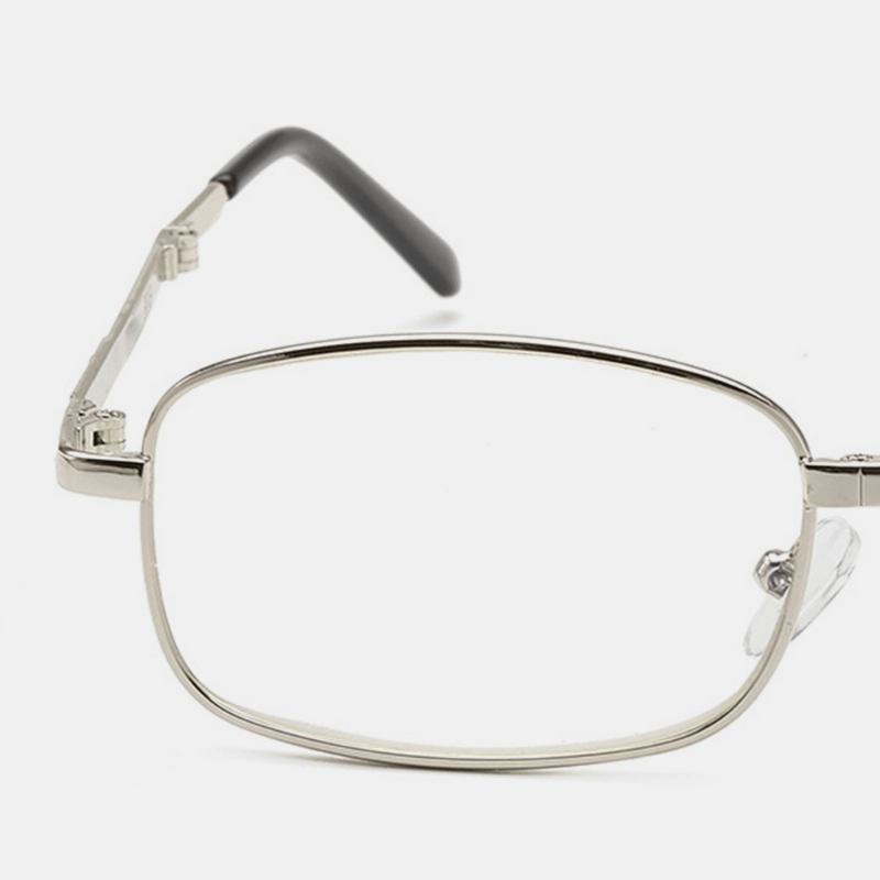 Unisex Hopfällbara Anti-blått Ljus Bärbar Metallram Läsglasögon Presbyopiska Glasögon