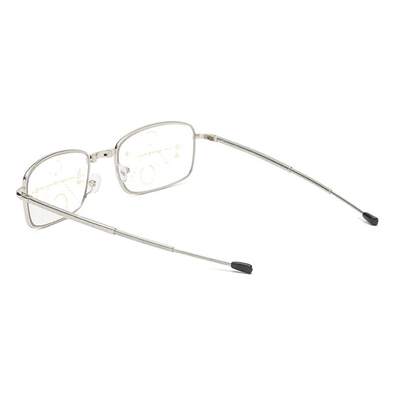 Unisex Hopfällbara Missfärgade Anti-blått Ljus Multi-focus Anti-fatigue Flexibla Fyrkantiga Läsglasögon