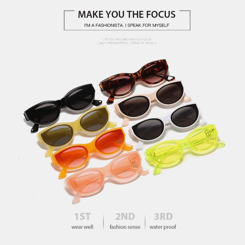 Unisex Katt Eye Pc Full Frame Hd Anti-uv Retro Solglasögon