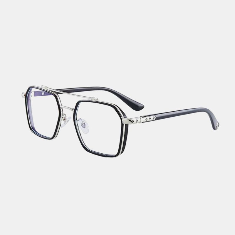 Unisex Large Full Frame Double Bridge Anti-blue Light Anti-uv Vintage Solglasögon