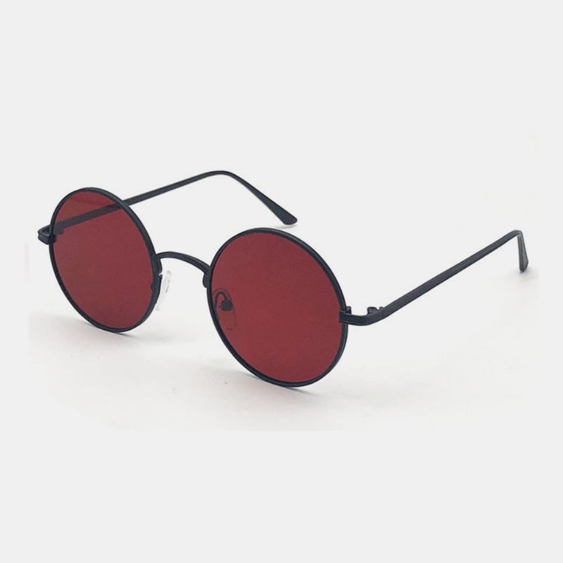 Unisex Metall Hel Rund Ram Pc-lins Anti-uv Solskyddande Solglasögon