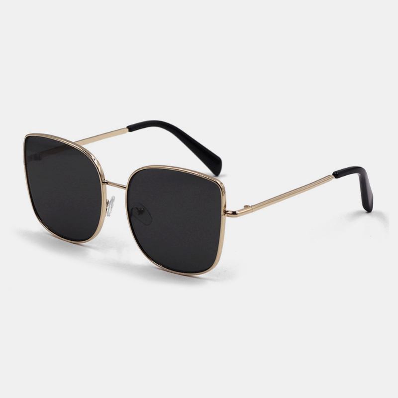 Unisex Mode Metall Fyrkantig Helram Smal Kant Uv-skydd Solglasögon