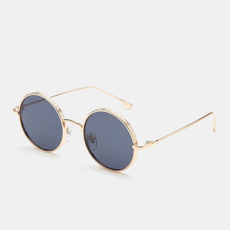Unisex Retro Metall Rund Form Mode Uv-skydd Solglasögon