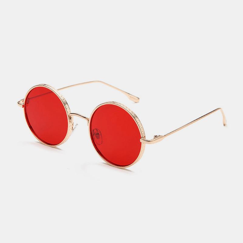 Unisex Retro Metall Rund Form Mode Uv-skydd Solglasögon