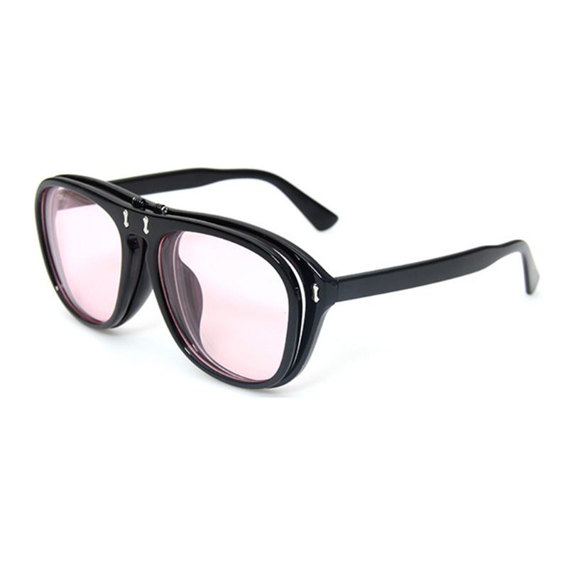 Uv400 Unisex Retro Personality Metal Frame Flip Solglasögon