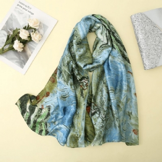 Art Scarf Summer Sunscreen Sjal Siden