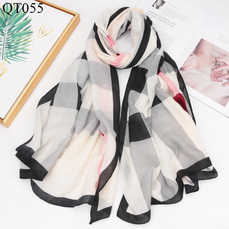 Bomull Och Linne Sjal Europeisk Och Amerikansk Bomull Varm Scarf Rutig Sjal Scarf