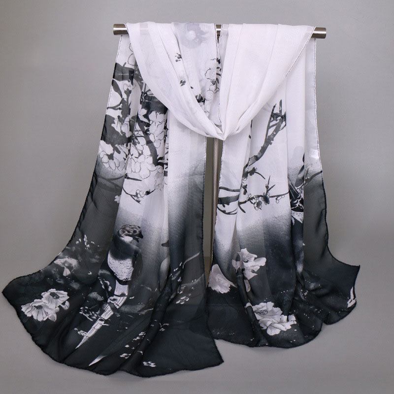 Chiffongtryckt Chiffongscarf För Kvinnor
