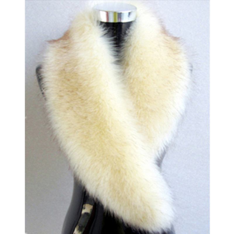 Faux Fox Fur Damsjal Stor Pälskrage Scarf