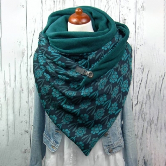 Kvinnor Bomull Plus Tjock Håll Varm Vinter Utomhus Casual Blommig Tryckmönster Multi-purpose Scarf Sjal