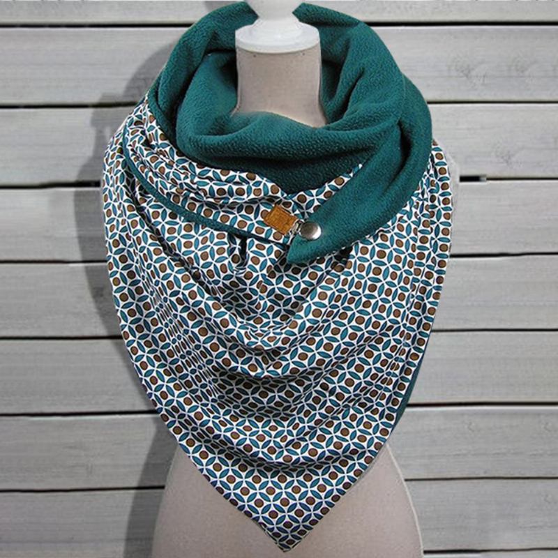 Kvinnor Bomull Plus Tjock Håll Varm Vinter Utomhus Casual Geometri Mönster Multi-purpose Scarf Sjal