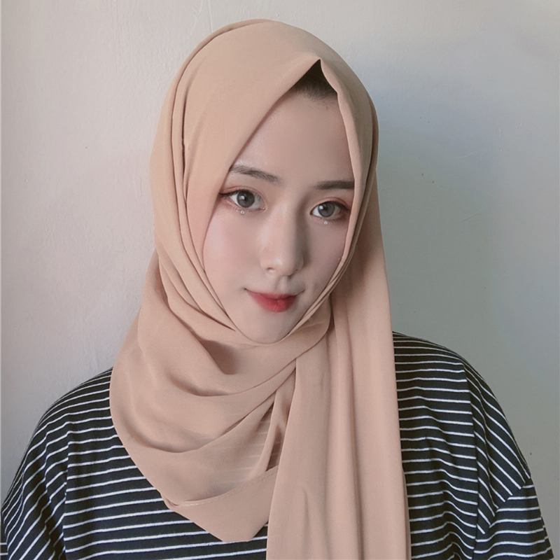 Kvinnor Enfärgad Scarf Hijab Chiffong Lång Scarf