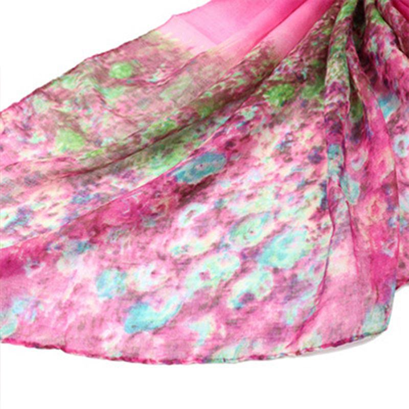 Kvinnor Utskrift Chiffong Halsdukar Sjalar Casual Outdoor Mjuk Scarf