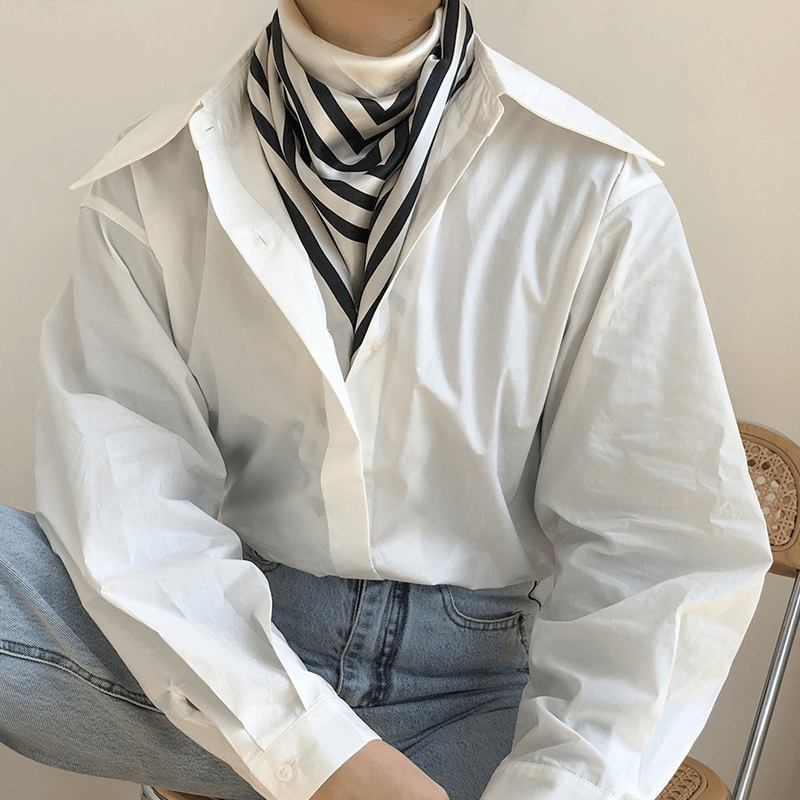 Mode Enkel Randig Siden Lady Scarf Sjal