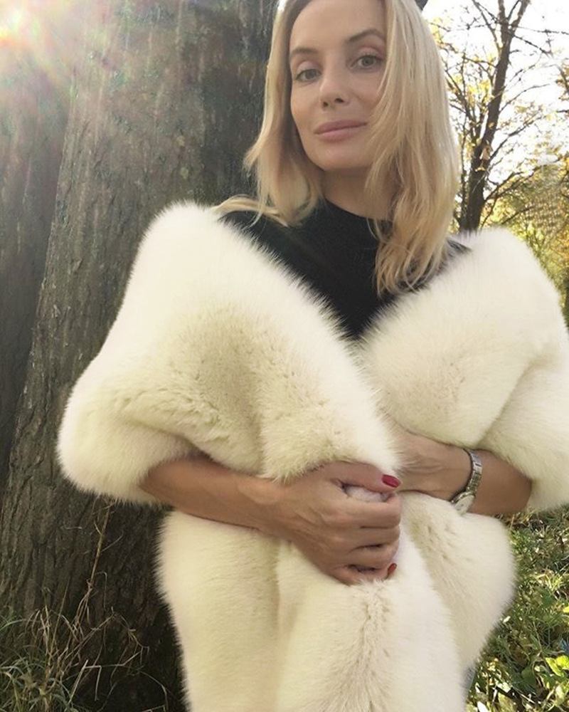 Mode Lady Fuskrävpälshalshalssjal