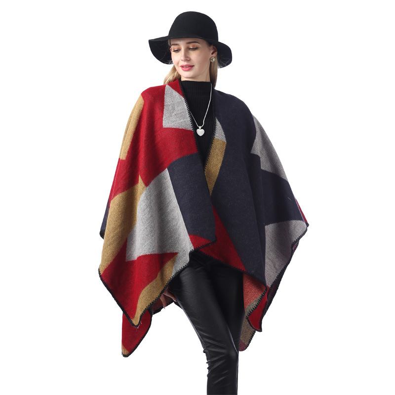 Mode Street Värme Och Färgmatchande Cashmere Big Scarf Sjal