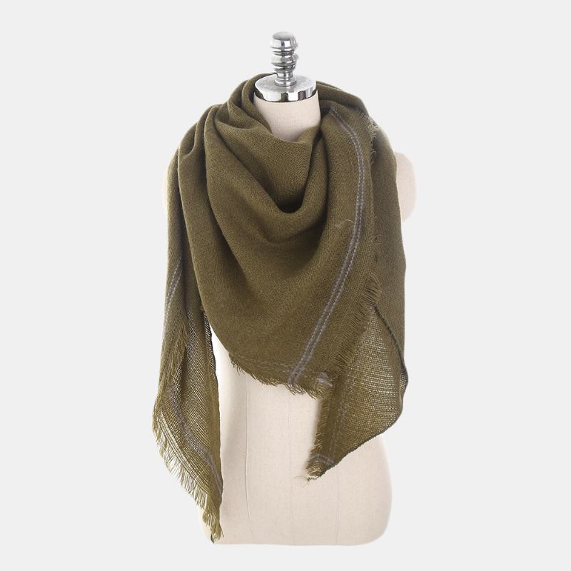 Nytt Mode Säsong Enfärgad Cashmere Triangel Scarf Scarves Warm Wild