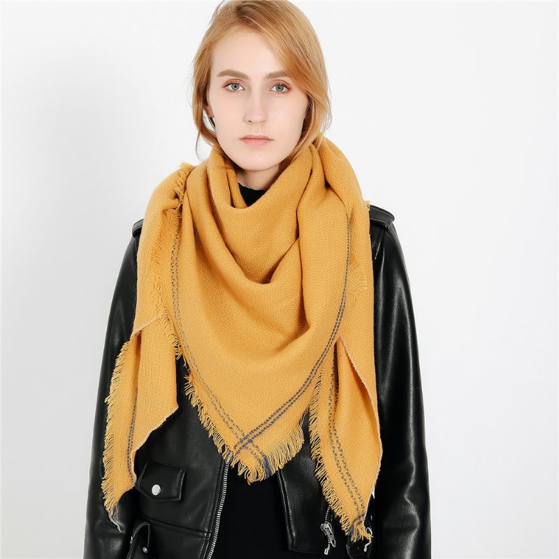 Nytt Mode Säsong Enfärgad Cashmere Triangel Scarf Scarves Warm Wild