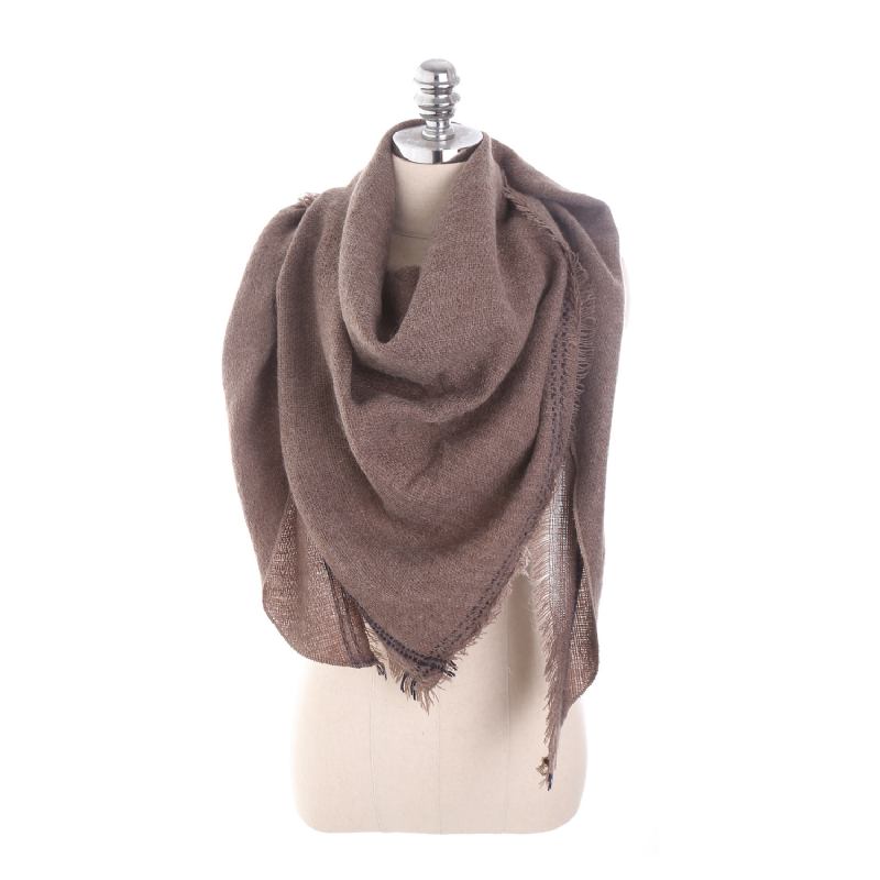 Nytt Mode Säsong Enfärgad Cashmere Triangel Scarf Scarves Warm Wild