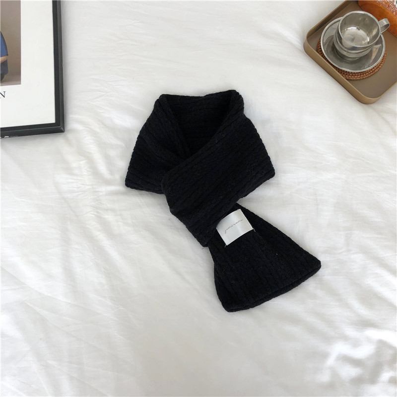 Ren Färg Cashmere Stickad Förtjockad Cross Warm Scarf