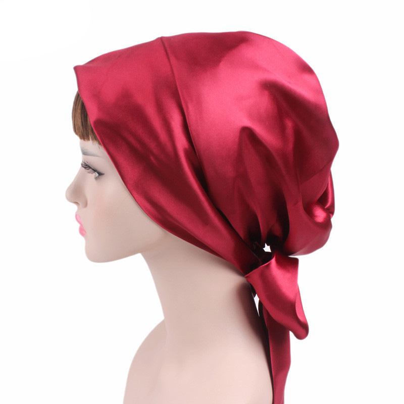 Satin Med Tryck Ribbon Bow Turban Hat
