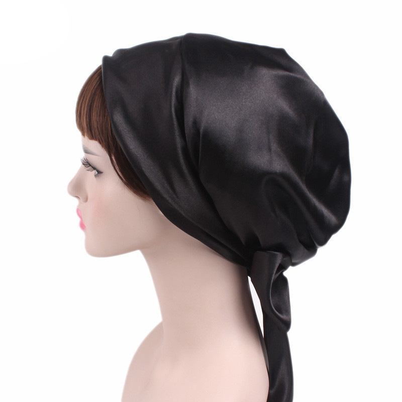 Satin Med Tryck Ribbon Bow Turban Hat