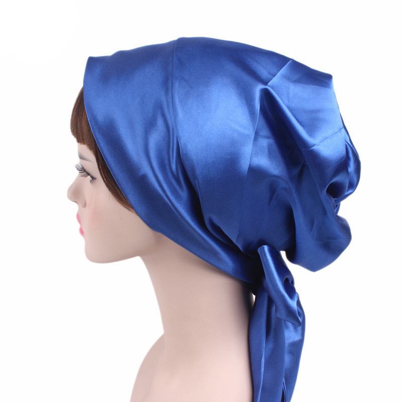 Satin Med Tryck Ribbon Bow Turban Hat