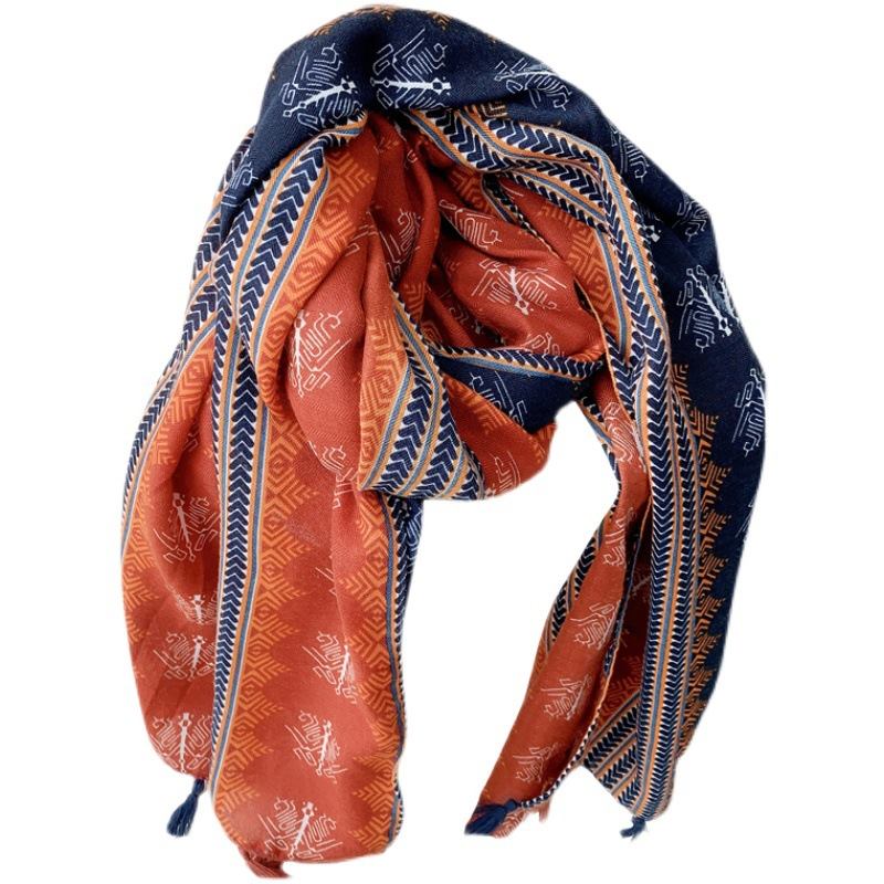 Scarf I Etnisk Stil Överdimensionerad Solskyddssjal Med Dubbla Användningsområden Mångsidig