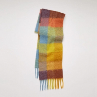 Scarf Kvinnor Färg Tjock Pläd Rough Flow