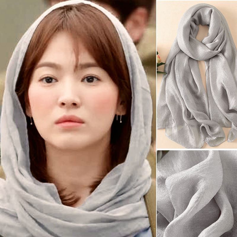 Sidenscarf Dam All-match Western Style Tunn Scarf Gaze Collocation Kostymrock