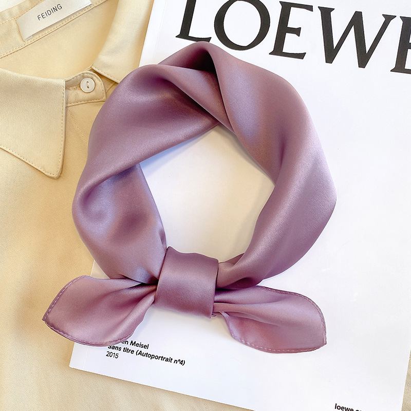 Silk Mulberry Silk Scarf För Att Skydda Halsryggraden Tunn Liten Fyrkant