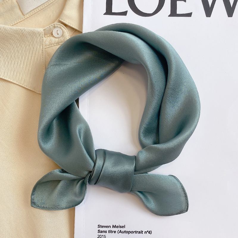 Silk Mulberry Silk Scarf För Att Skydda Halsryggraden Tunn Liten Fyrkant