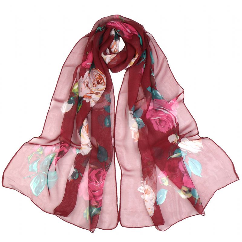 Sommar Lotus Pond Moonlight Tunn Sidenscarf