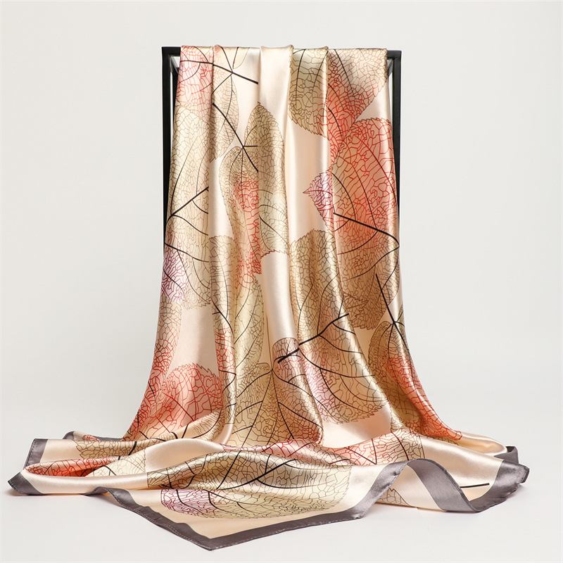 Stor Fyrkantig Scarf Solskyddsmedel Silk Scarf Resesjal