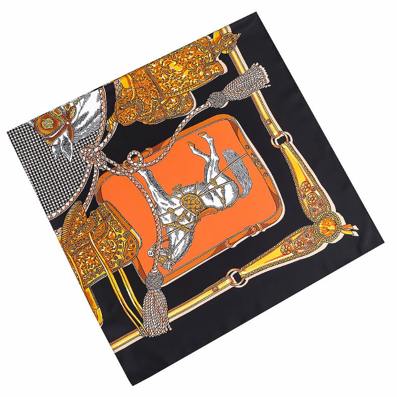 Stor Fyrkantig Scarfsjal Dekorativ Huvudduksfläck