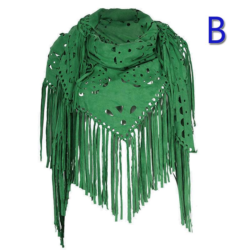 Stretch Mocka Fringed Sjal Cape All-match