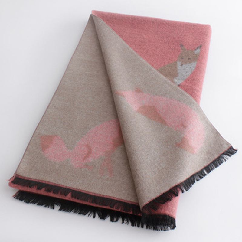 Trendig Tjock Varm Jacquardscarf För Damer