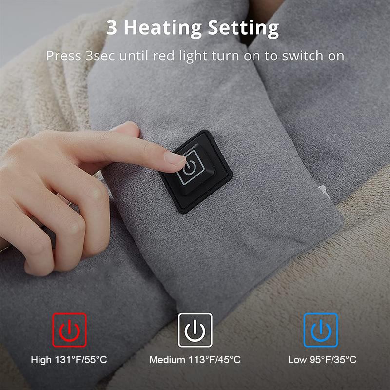 Unisex Fleece Bomull Smart Heating Scarf Usb Vinter Elvärmande Scarf Nackskydd Kallladdningssjal