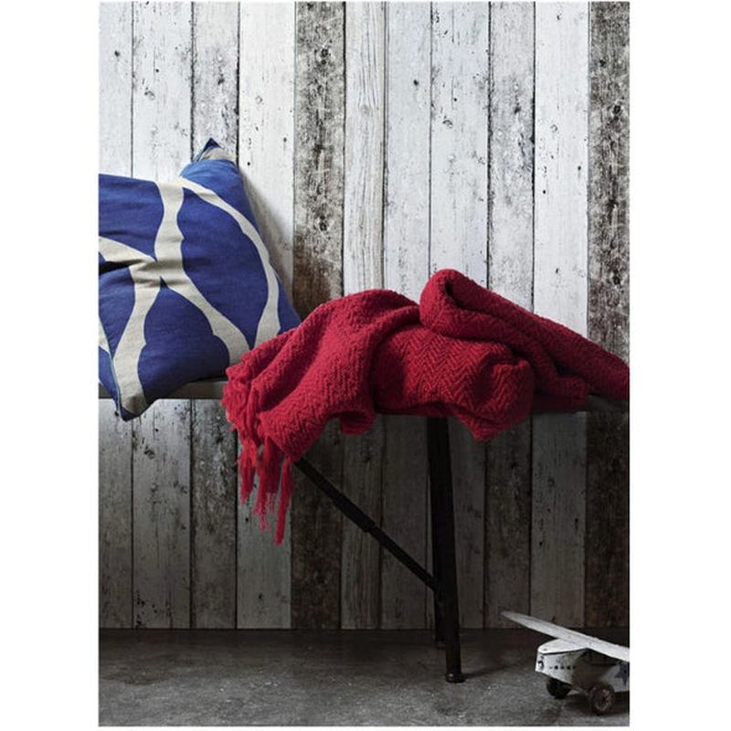 Varma Mysiga Stickade Slängfiltar Röda 130cm X160cm